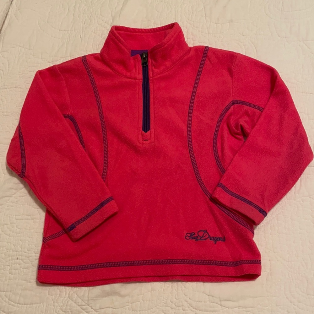Snow Dragons Hot pink half zip purple trim size 4